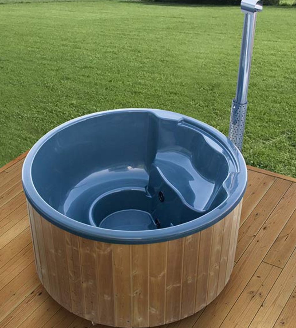 Fiberglass Hot Tub Round with Integrated Stove For 5 persons Ø2,0m