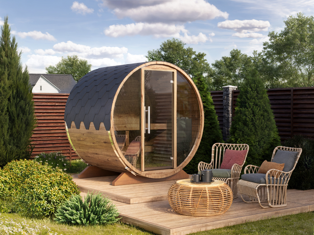 Barrel Sauna S16E – 1.6m for 3 persons