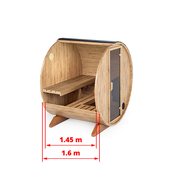 Barrel Sauna S16E – 1.6m for 3 persons