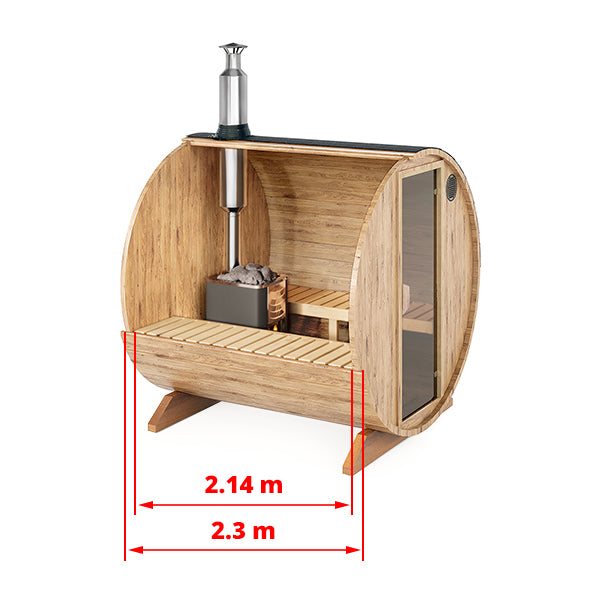 Barrel Sauna S2/S23 – 2.0m / 2.3m for 4 persons
