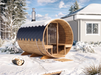 Barrel Sauna S28V – 2.8m for 4 persons with Outside Seats