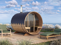 Barrel Sauna S2V – 2.4m for 4 persons with Outside Seats