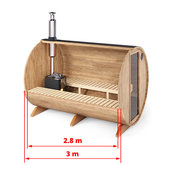 Barrel Sauna S3 – 3.0m for 6 persons