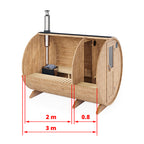 Barrel Sauna S3P – 3.0m for 4 persons with Dressing Room
