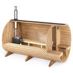 Barrel Sauna S3V – 3.6m for 6 persons with Outside Seats