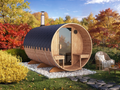 Barrel Sauna S3V – 3.6m for 6 persons with Outside Seats
