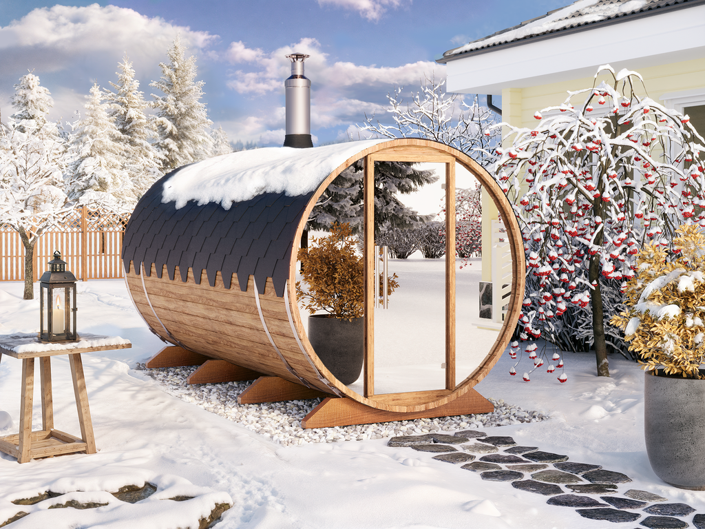 Barrel Sauna S4D – 4.0m for 4 persons Two-room