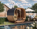 Cube Barrel Sauna SQR2V – 2.4m for 4 persons with outside seats