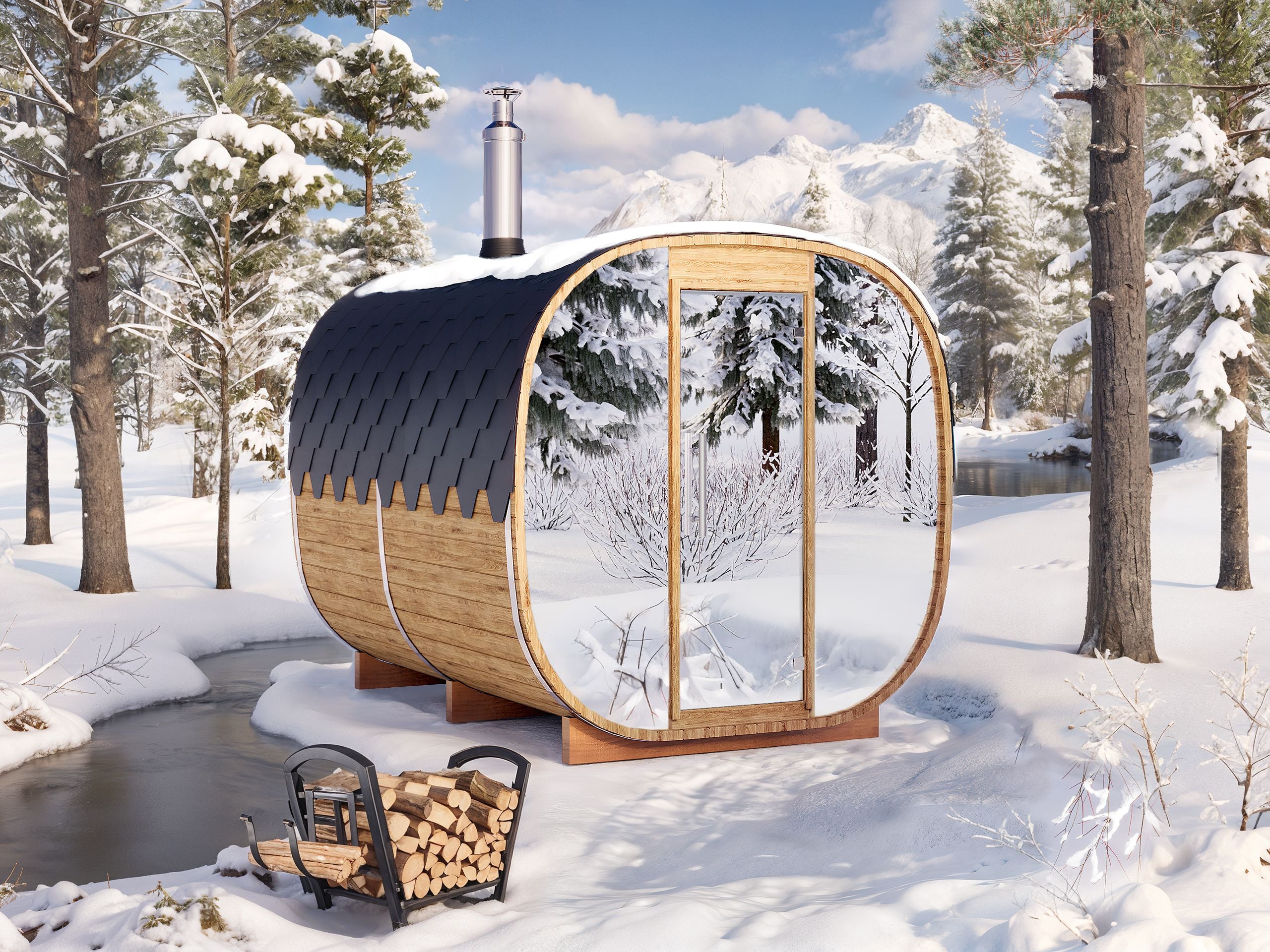 Cube Barrel Sauna SQR3 – 3m for 6 persons