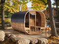 Cube Barrel Sauna SQR4PV – 4m for 4 persons with dressing room and outside seats