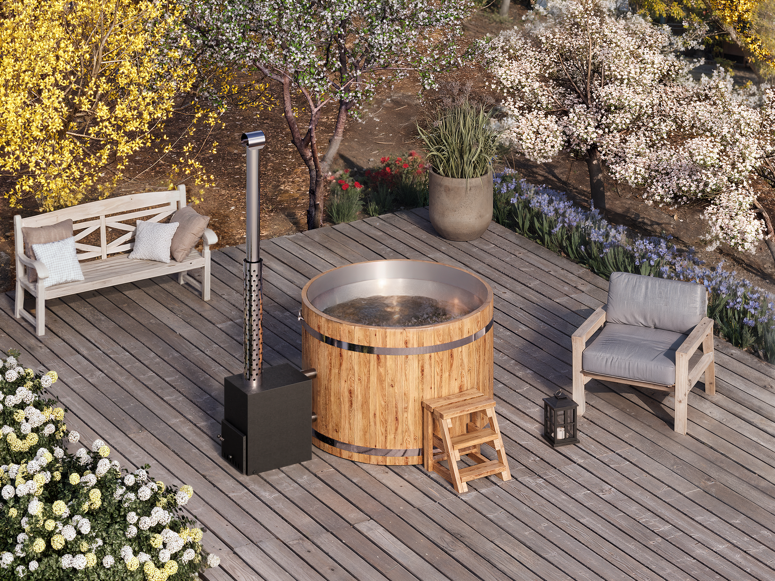 Stainless Steel Hot Tub 3-8 persons