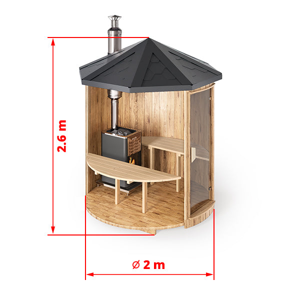 Vertical Outdoor Sauna SH – for 2 persons