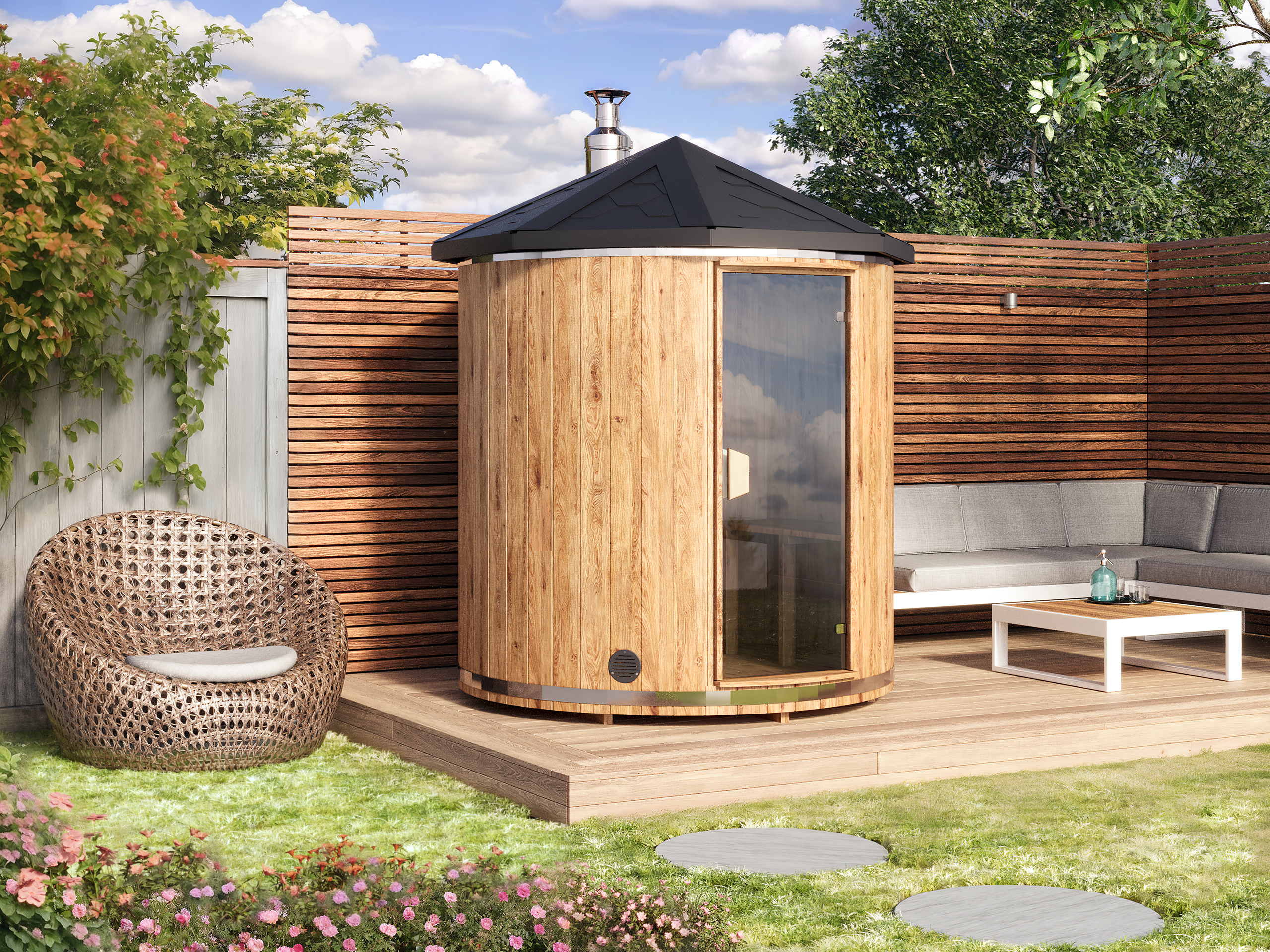 Vertical Outdoor Sauna SH – for 2 persons